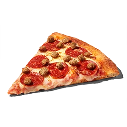 hot sausage pizza slice